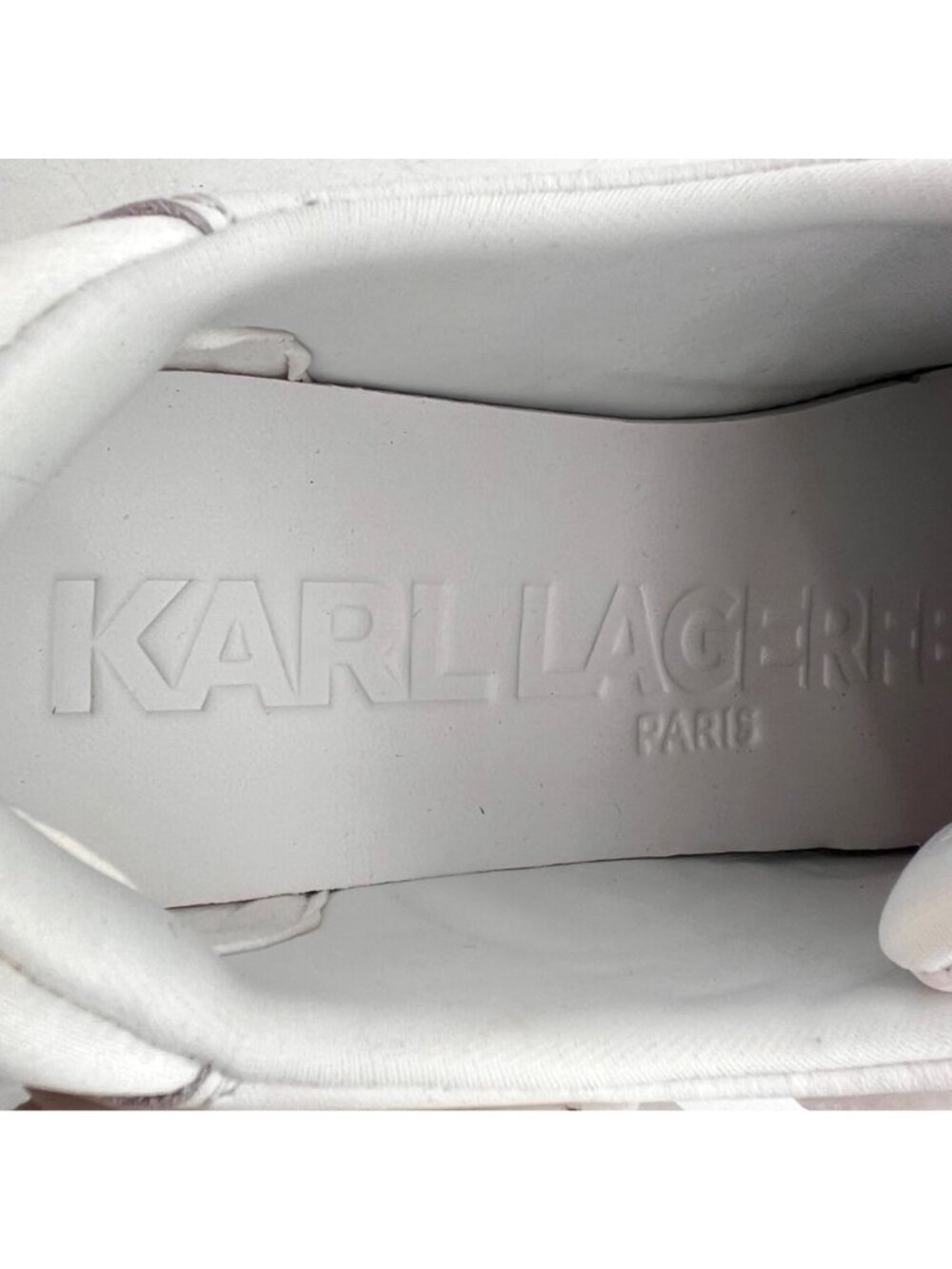 Karl Lagerfeld Georgia Shoes Womens Sneakers 5.5 Floral Design White Leather NEW - Picture 11 of 16